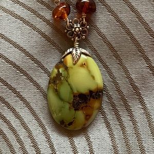 Unique polished stone necklace